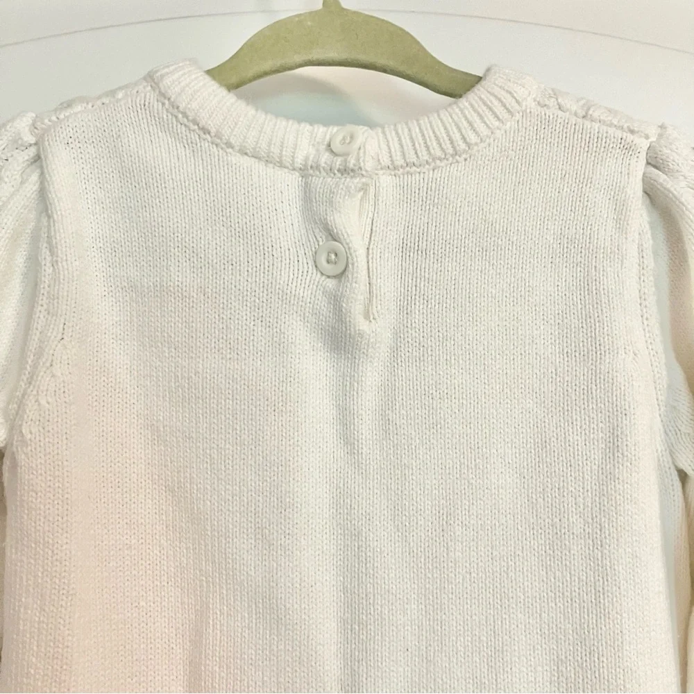 Gymboree Sweater Dress Bundle (2) Blue Polka Dot White Cable-Knit Girl’s Size 4T